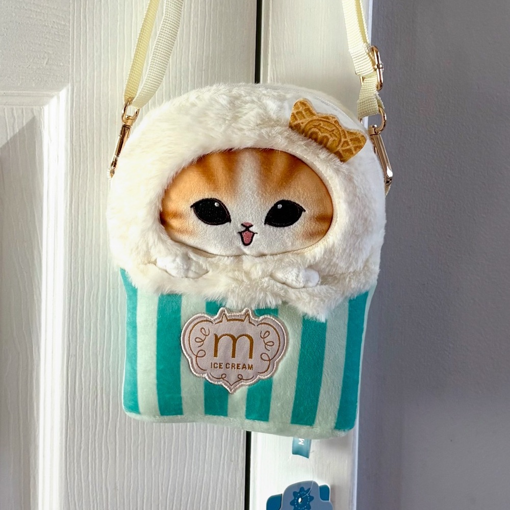 Miniso X Mofusand Ice Cream adorable orange cat crossbody bag